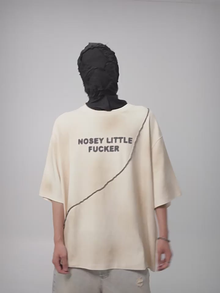 UNDERWATER Deconstructed Patchwork Slogan Printed Tee