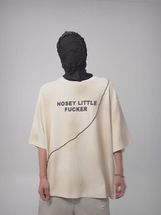 UNDERWATER Deconstructed Patchwork Slogan Printed Tee