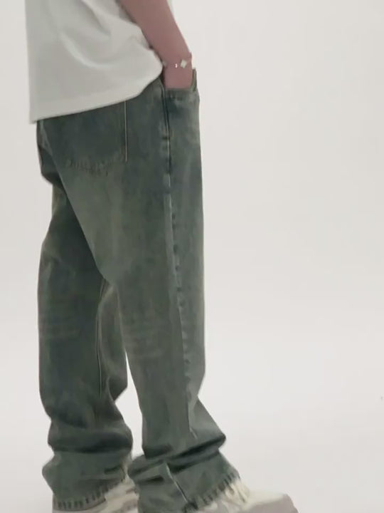 Harsh and Cruel Washed Button Pockets Denim Pants