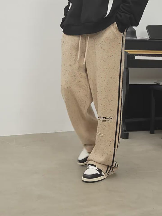 Harsh and Cruel Striped Embroidered Knitted Trousers