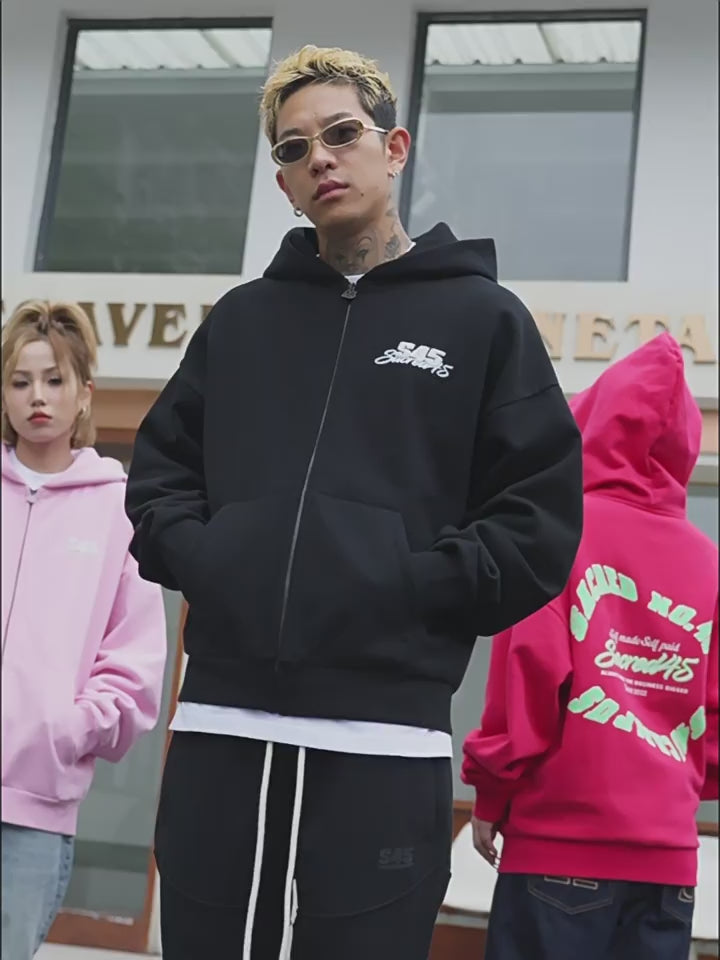 S45 Twisted Loop Logo Zipper Hoodie