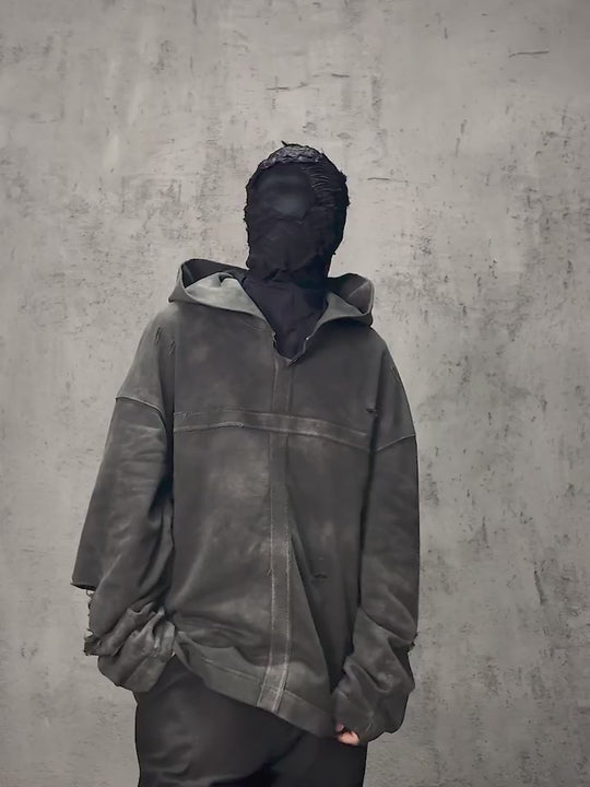 UNDERWATER Distressed Cross Stitching Hoodie