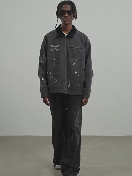 Harsh and Cruel Splash Ink Embroidered Loose Jacket