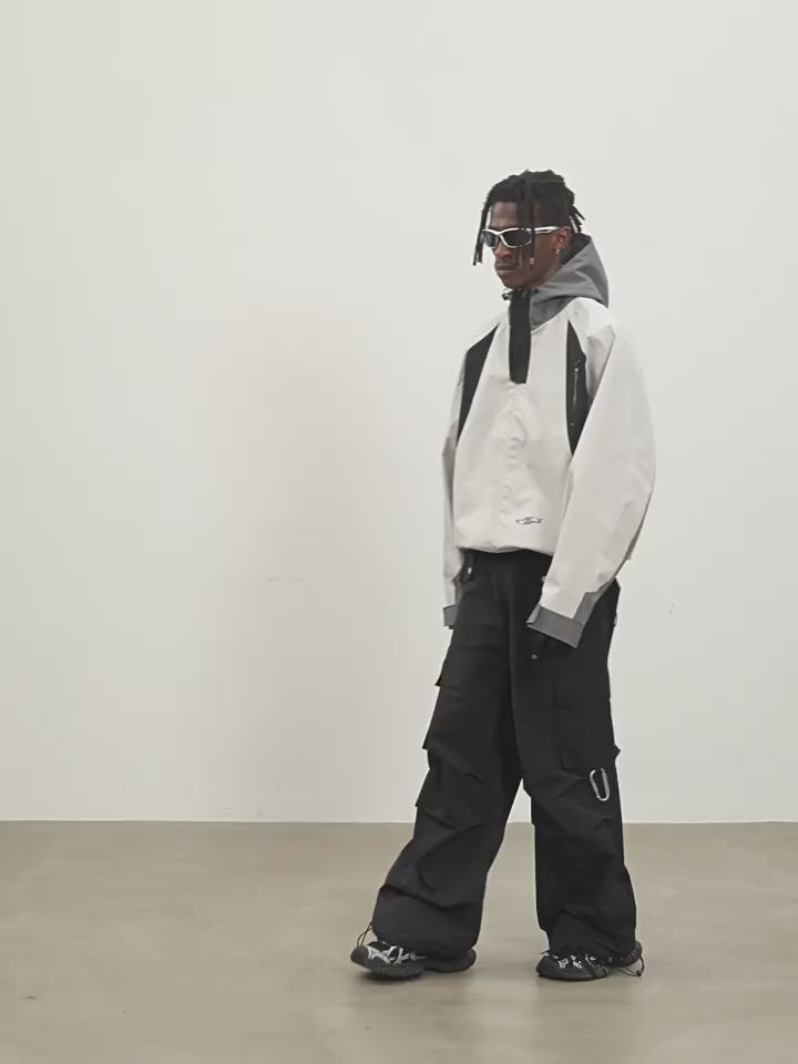 Harsh and Cruel Deconstructed Patchwork Hooded Jacket