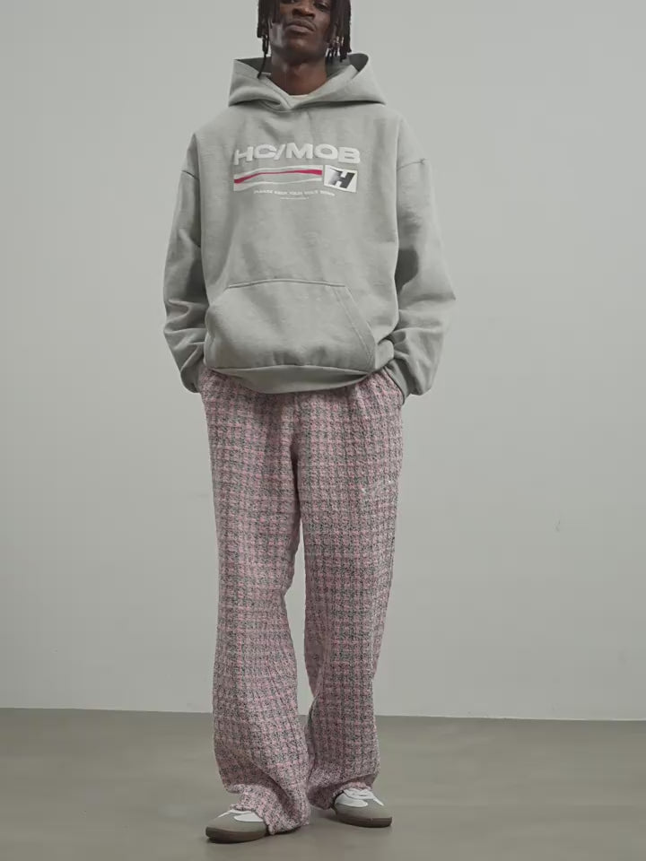 Harsh and Cruel Embroidered Logo Plaid Checkered Trousers
