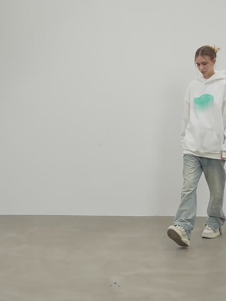 Harsh and Cruel Rainbow Dynamic Logos Foam Print Hoodie