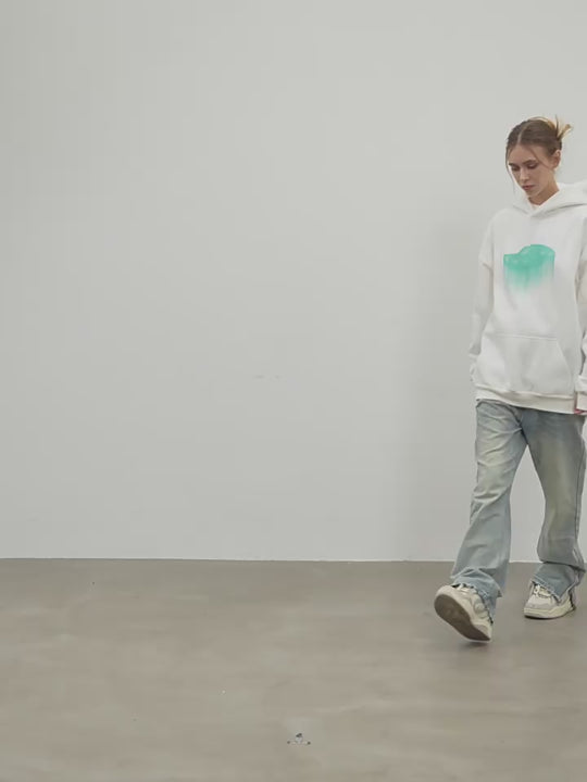 Harsh and Cruel Rainbow Dynamic Logos Foam Print Hoodie