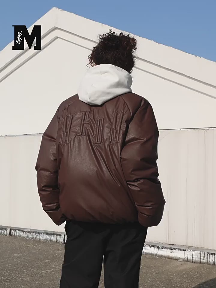 MEDM Embossed Leather Down Jacket MA1