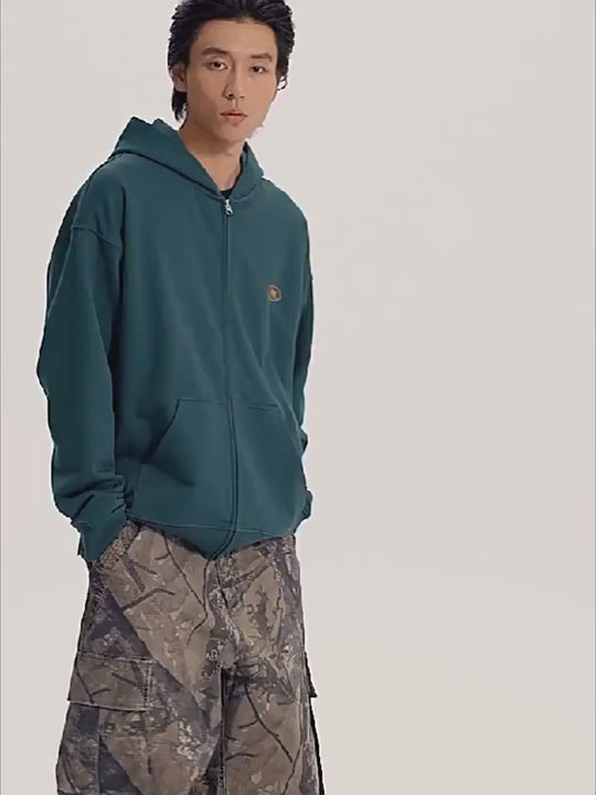 Wassup House Handwritten Print Logo Zipper Hoodie