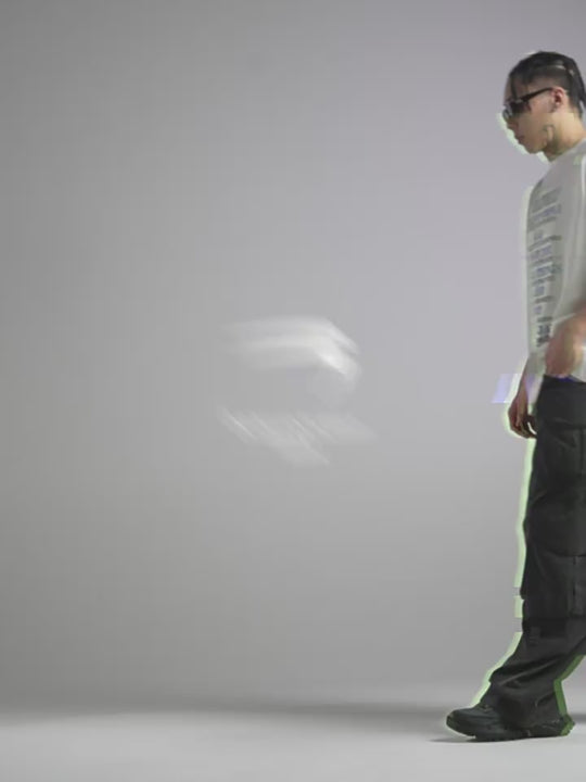 F2CE Large Pockets Workwear Pleated Wide Leg Pants