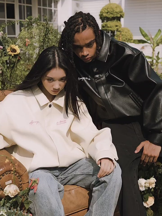 AFGK Basic Logo All Leather Jacket