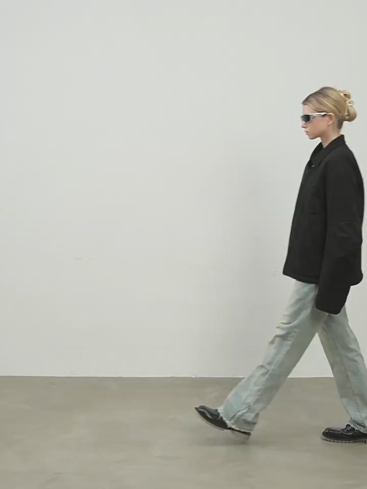 Harsh and Cruel Suede Stitched Padded Jacket