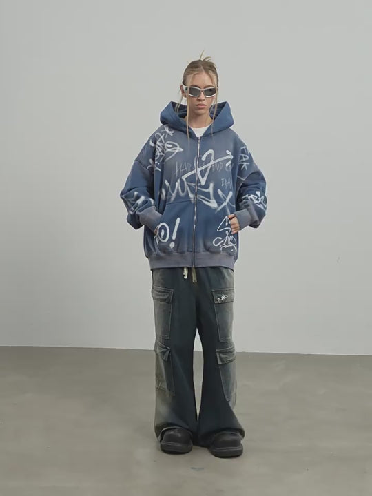 Harsh and Cruel Spray Paint Washed Hoodie