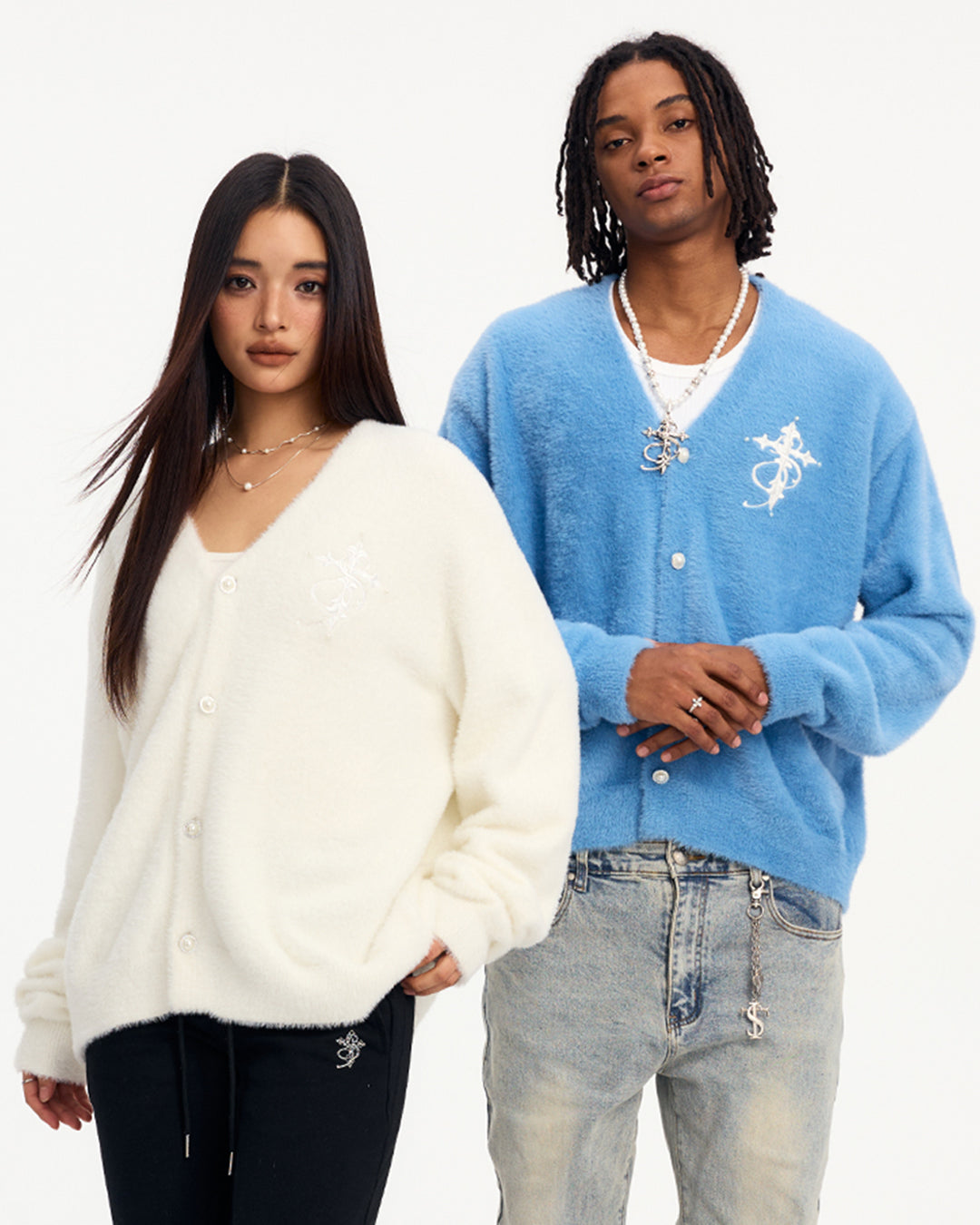 Small Town Kid Imitation Mink Pearl Button Knit Cardigan | Face 3 Face