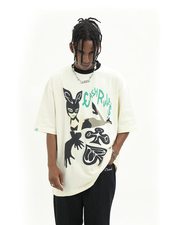 Cashrules Bunny Girl Foam Printing Tee