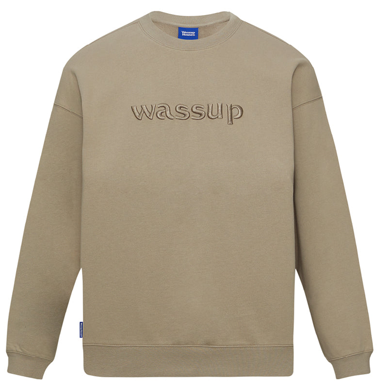 Wassup House 3D Embroidery Basic Logo Sweatshirt