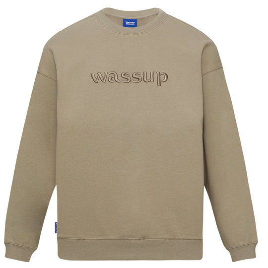 Wassup House 3D Embroidery Basic Logo Sweatshirt
