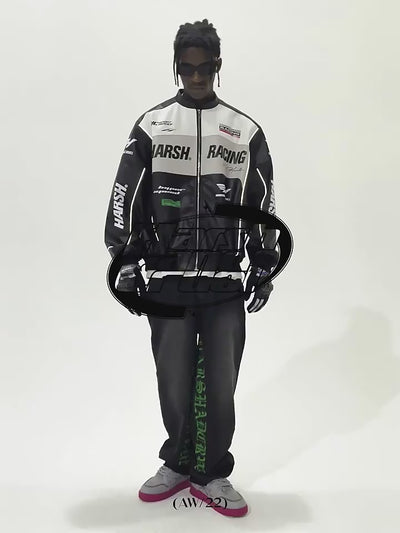 The Harsh and Cruel Biker Stand Up Collar Racing Suit Faux Leather Jacket is a stylish biker-inspired jacket available in black, green, blue, and red colors. It features a stand-up collar, racing suit-inspired design, and is made of faux leather material. The jacket is offered in sizes S through XXL and is priced at $145. Additional details on the product's features and construction are not provided in the given information.