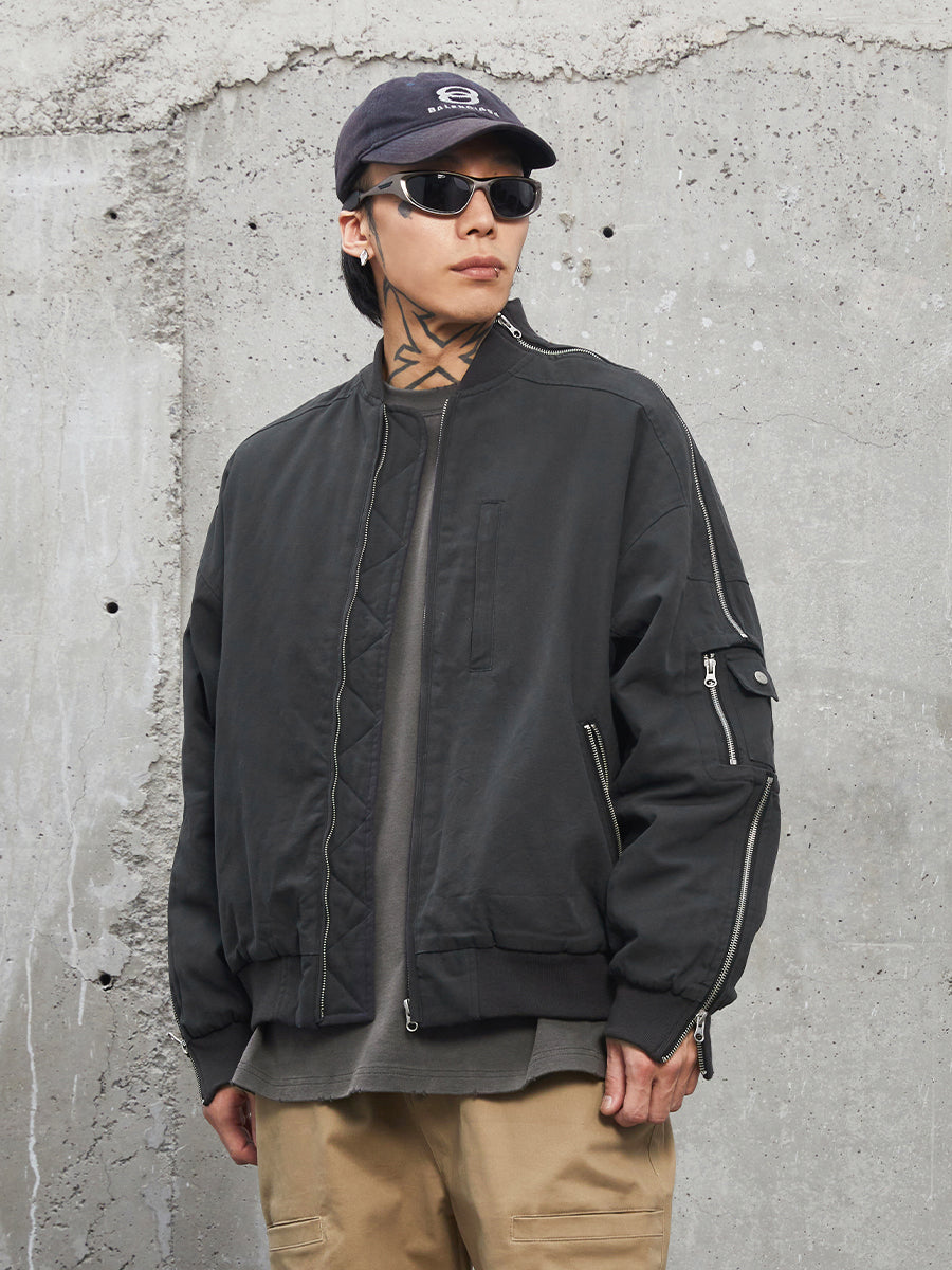 F2CE Multi Zipper Bomber Flight Jacket