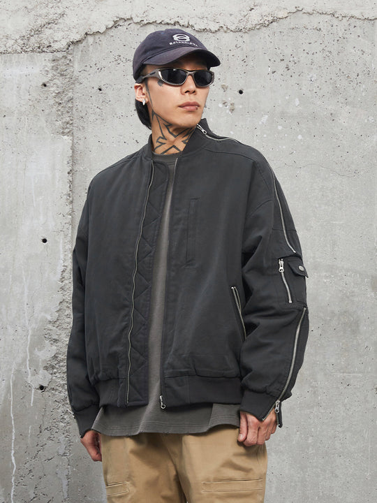 F2CE Multi Zipper Bomber Flight Jacket