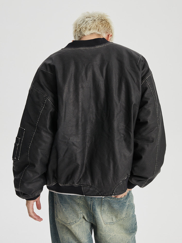 Wassup House Vintage MA-1 Flight Leather Jacket