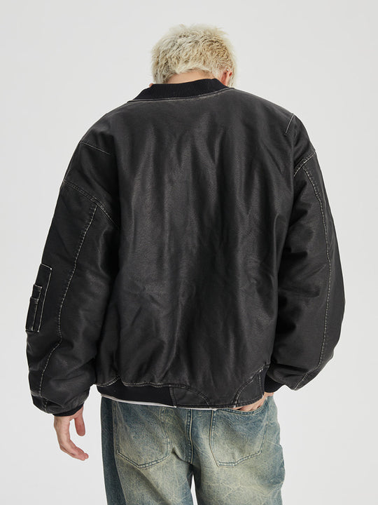 Wassup House Vintage MA-1 Flight Leather Jacket