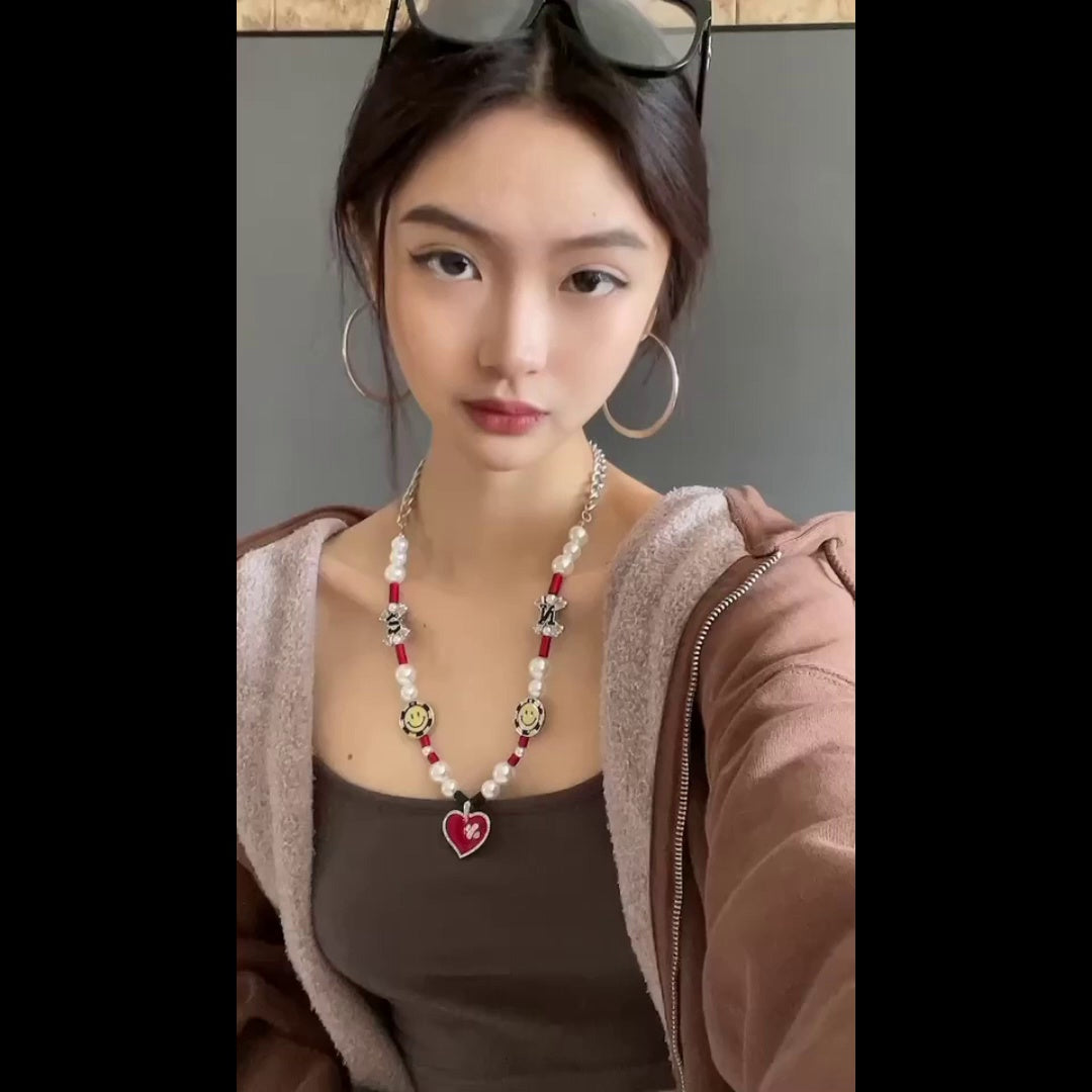 SALUTE x NBO Smiley Face Fake Love Necklace | Face 3 Face