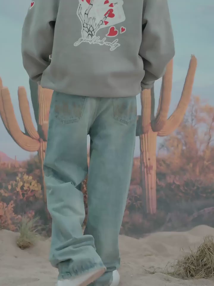 AFGK Basic Embroidered Denim Jeans