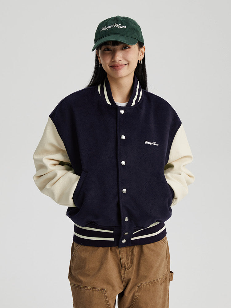 Wassup House Color Blocking Baseball Jacket