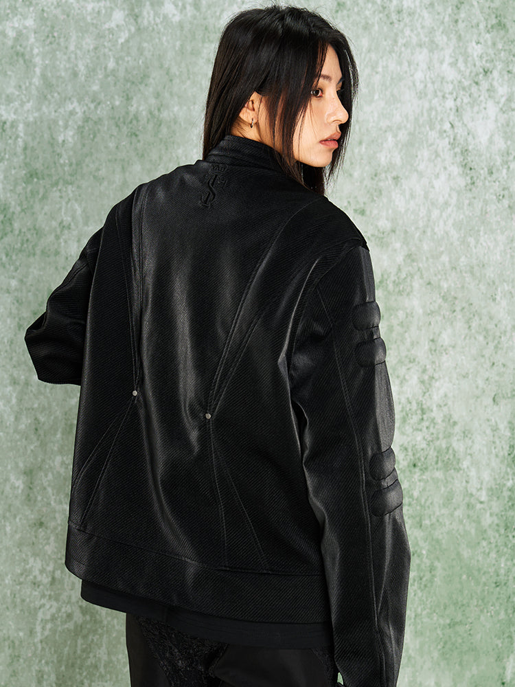 YADcrew x SmallTownKid 3D Cotton Special Texture Leather Jacket