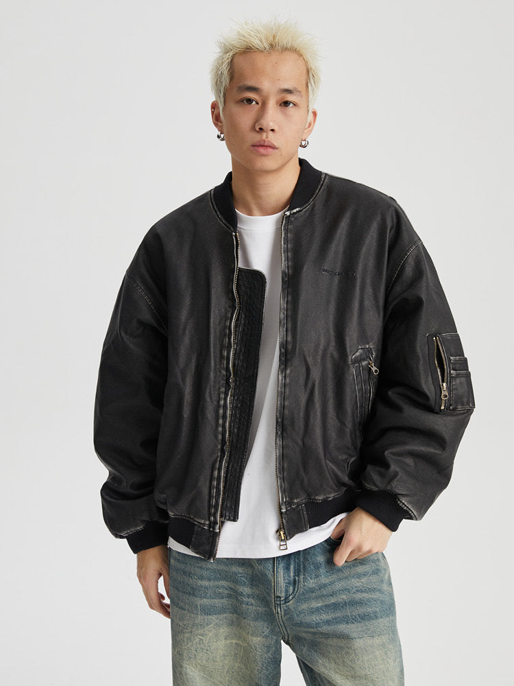 Wassup House Vintage MA-1 Flight Leather Jacket