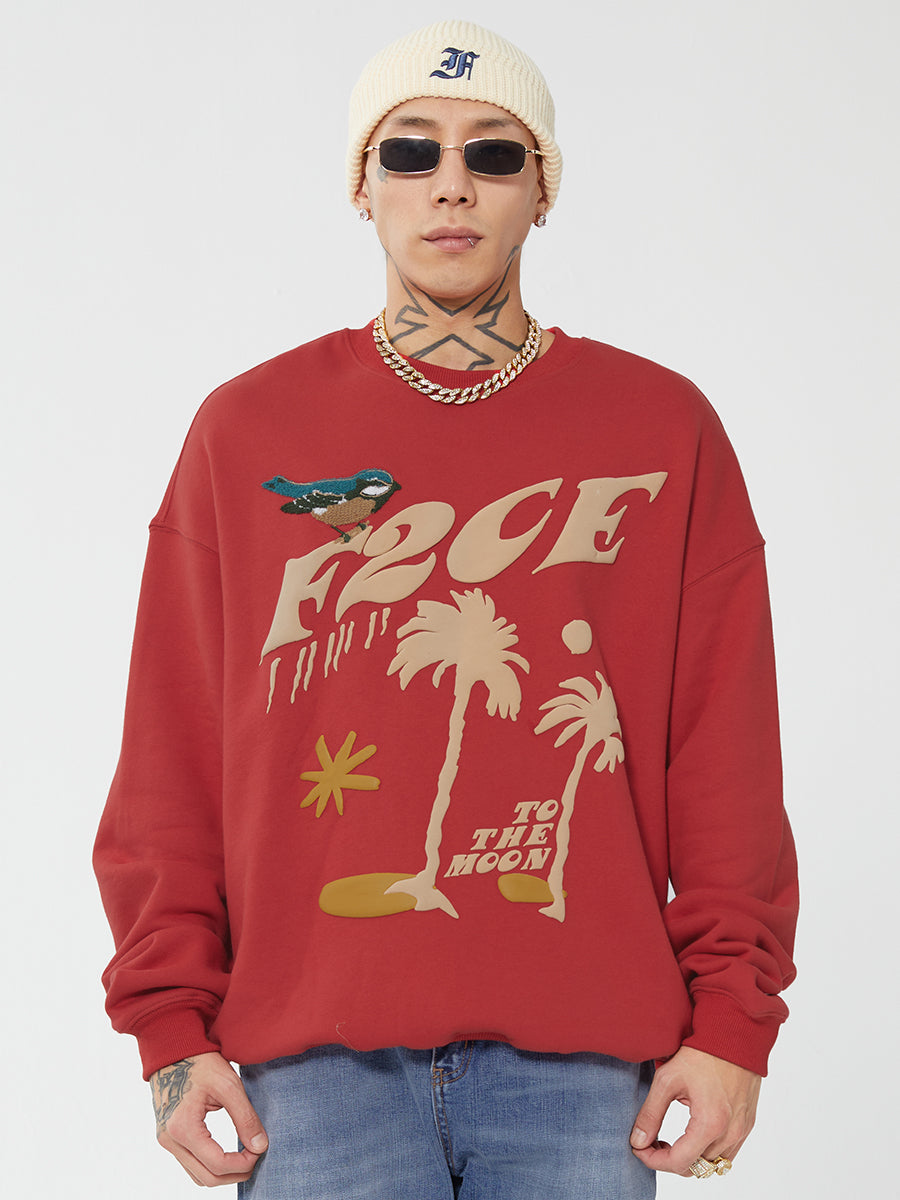 F2CE LOGO Foam Creative Print Embroidery Sweatshirts | Face 3 Face