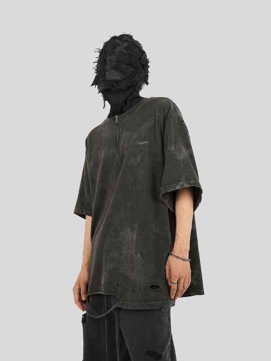 UNDERWATER Destruction Cross Deconstruction Zipper Tee Black