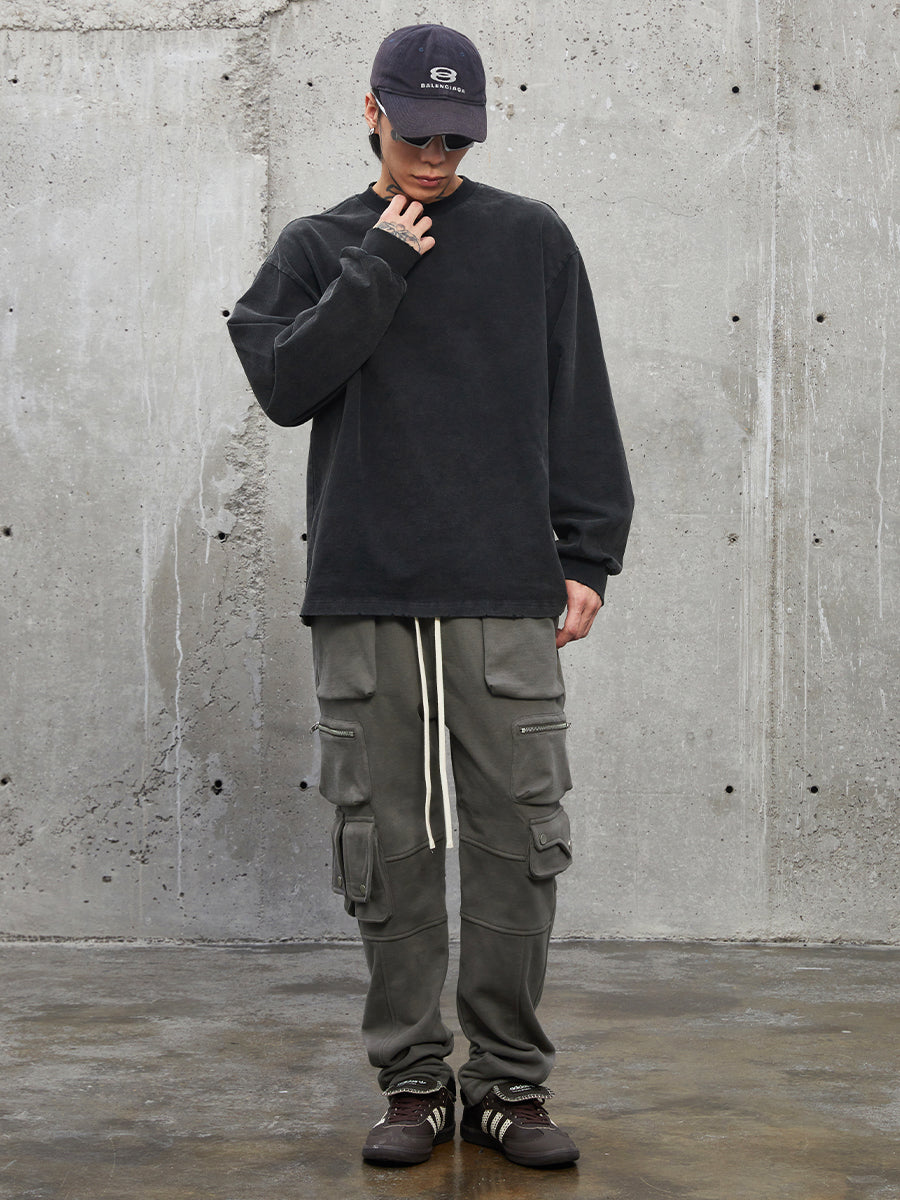 F2CE Functional Multi Zipper 3D Pockets Cargo Sweatpants