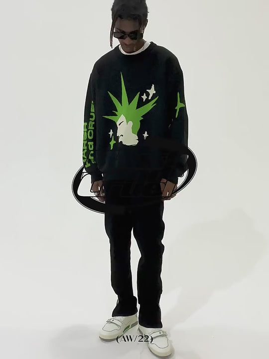 Harsh and Cruel Punk Head Knit Sweater