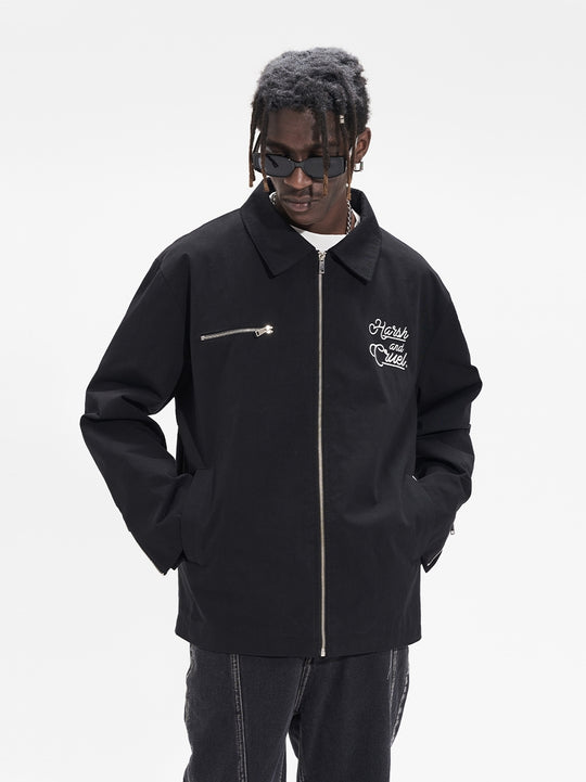 Harsh and Cruel Flower Body Lettering Love Embroidery Jacket | Face 3 Face