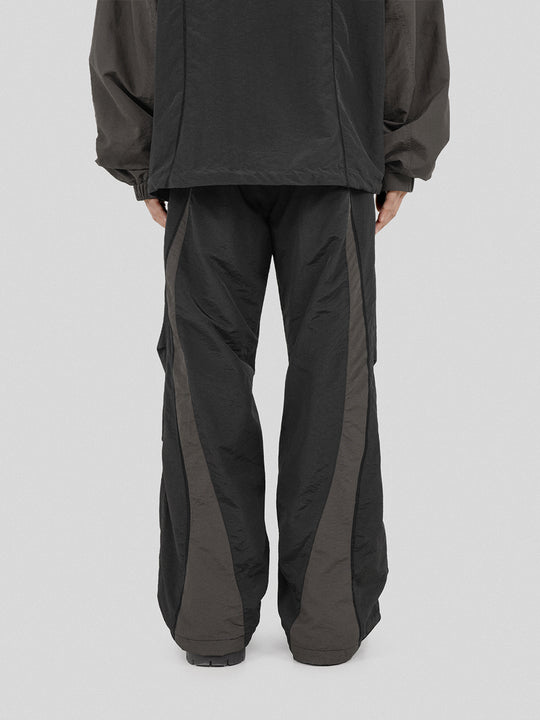 UNDERWATER Colorblocking Dull Leaf Spliced Pants