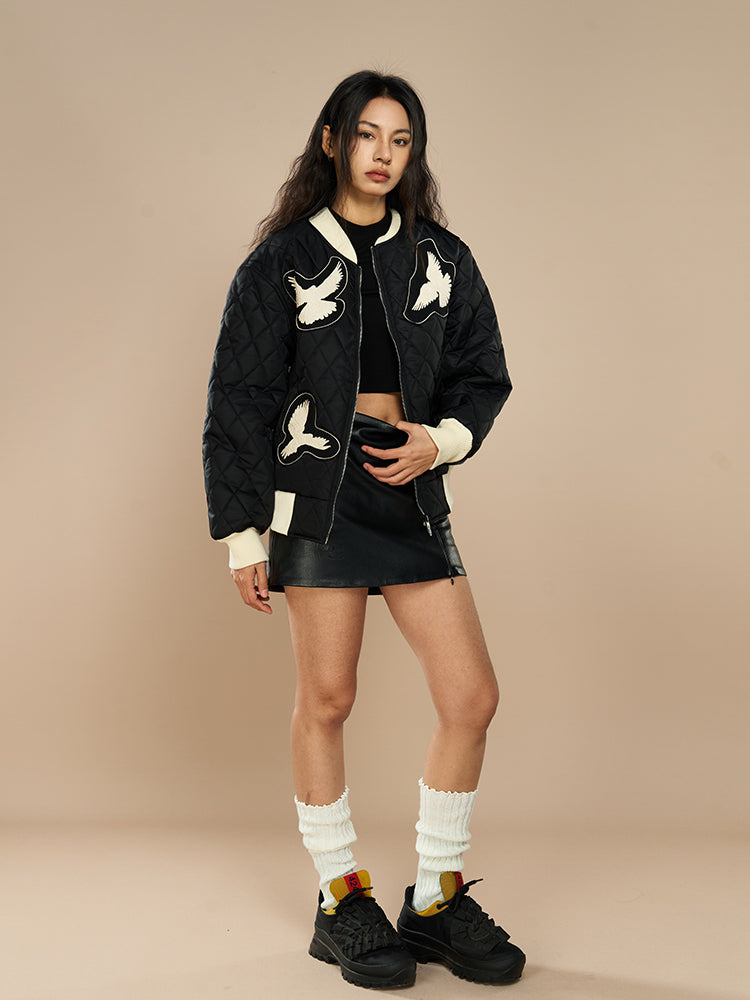 YADcrew Peace Dove 3D Foam Cutting Patch Jacket