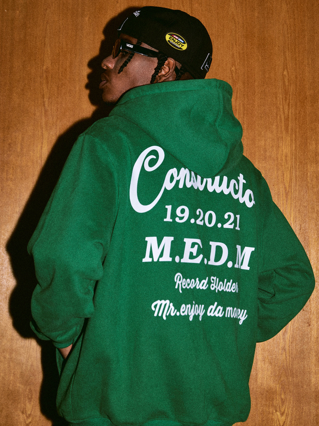 MEDM Letters Printed Logo Zipper Hoodie | Face 3 Face