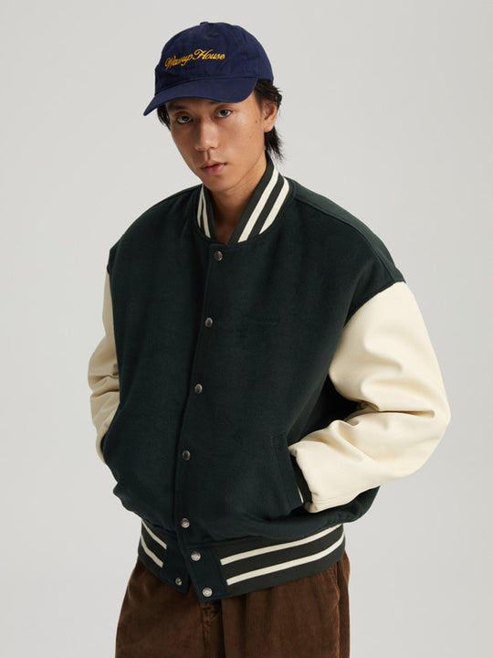 Wassup House Color Blocking Baseball Jacket
