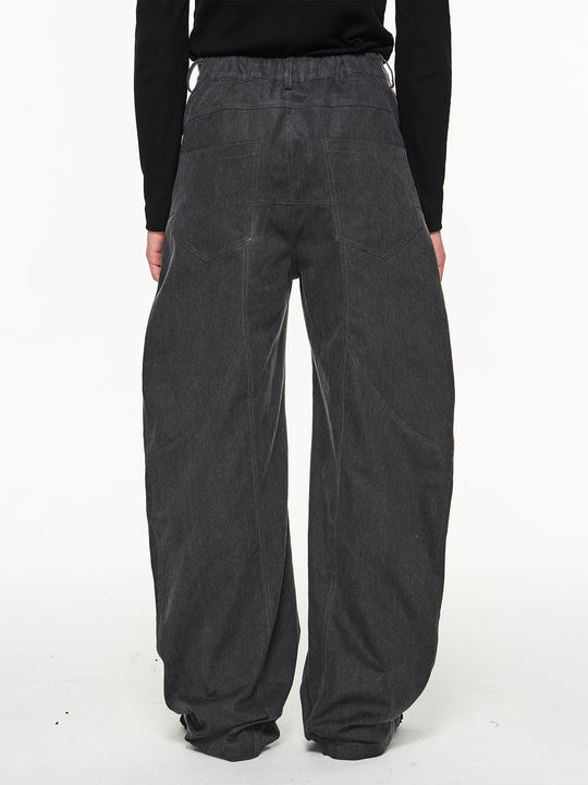 BLIND NO PLAN Shaped Pinch Pleat 3D Straight Leg Work Pants