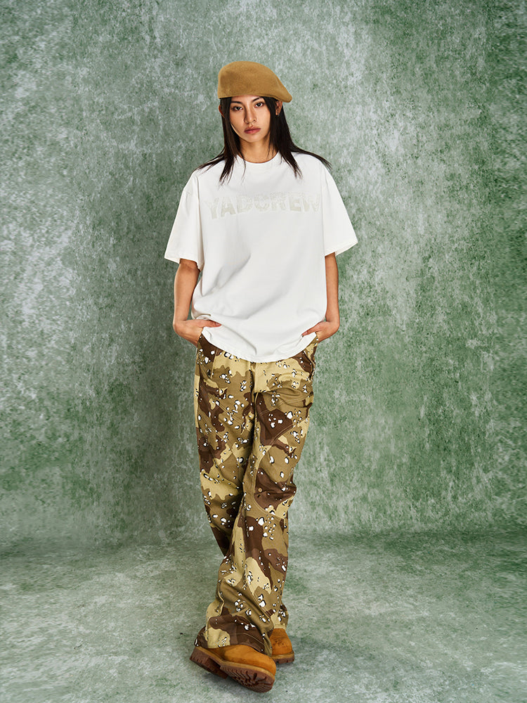 YADcrew Letter Dissipation Bead Tube Embroidery Tee