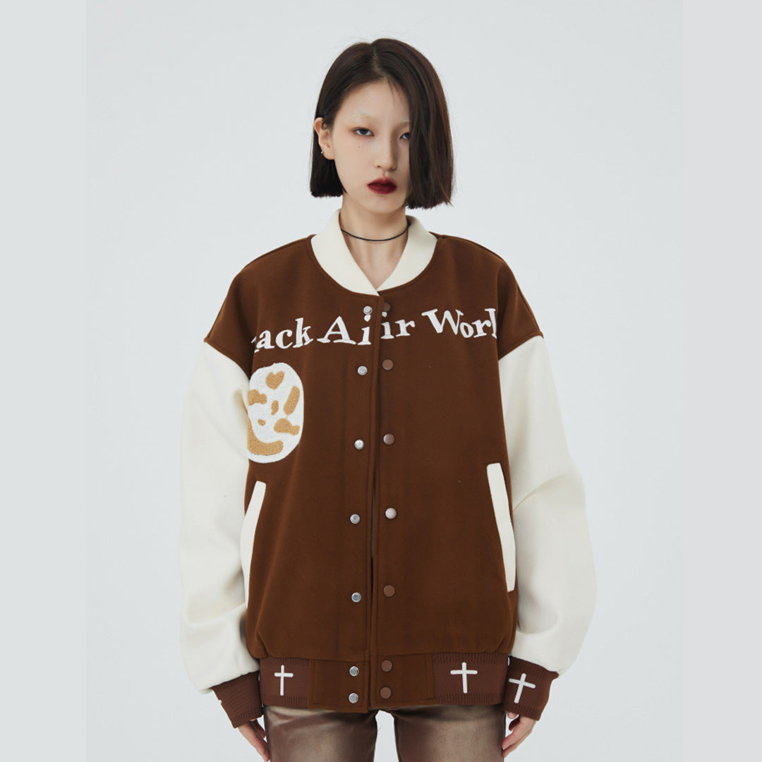 F3F Select Jesus Christ & Cross Embroidered Baseball Jacket