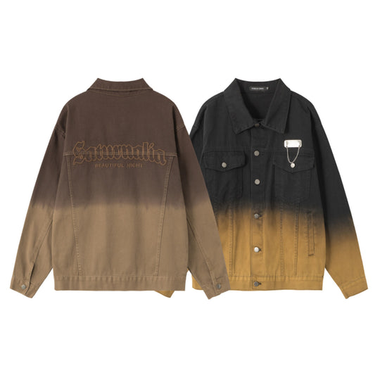 F3F Select Embroidered Tie Dye Denim Jacket