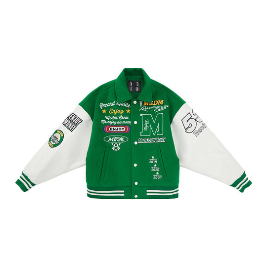 MEDM Record Holder Anniversary Embroidered Varsity Jacket | Face 3 Face