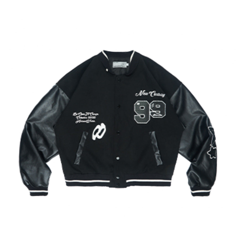 Harsh and Cruel Embroidered stars Clouds Varsity Jacket | Face 3 Face