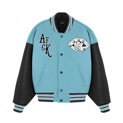 AFGK Dice Leather Varsity Jacket
