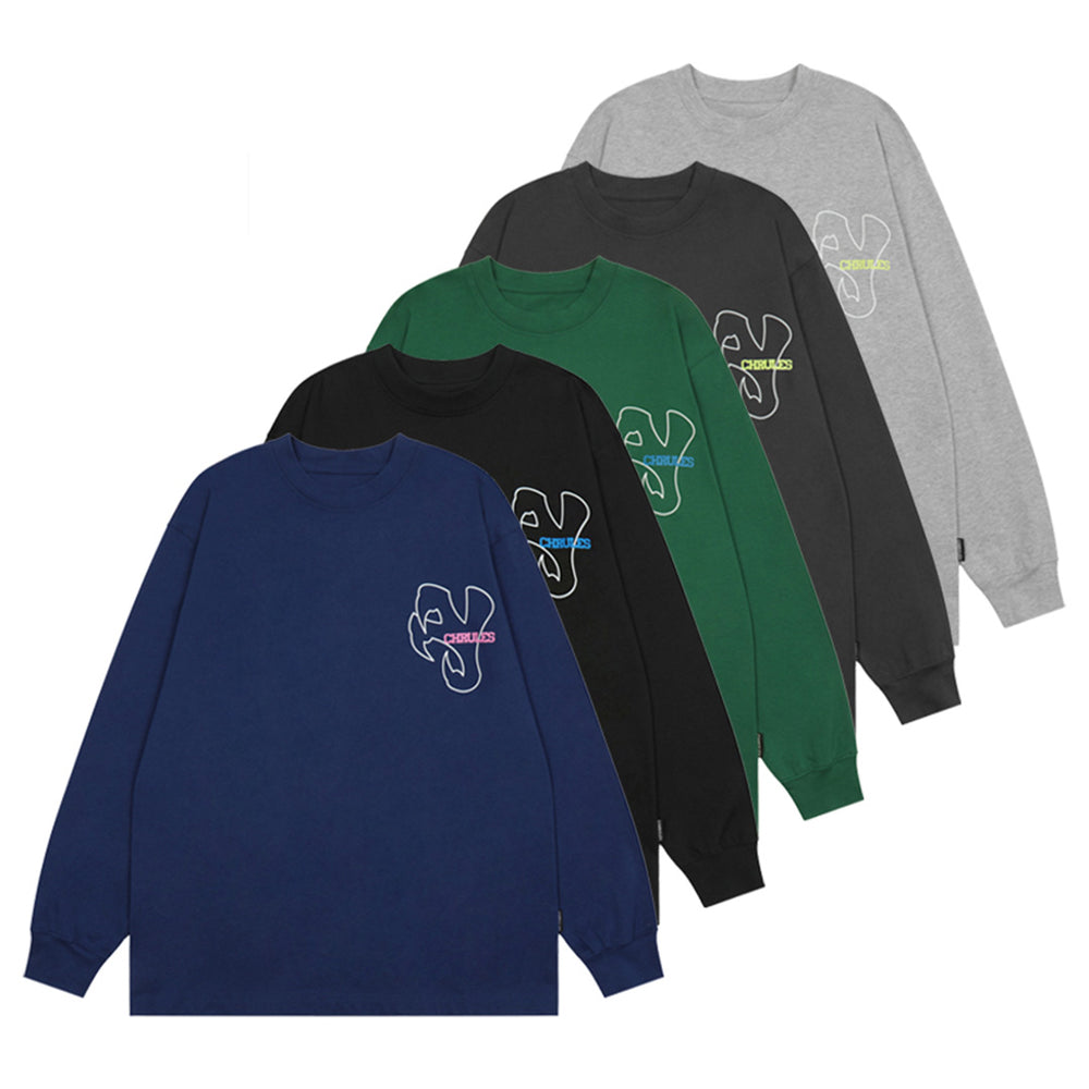 Cashrules Dragon Claw Letters Printed Long Sleeved Tee