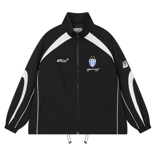 Harsh and Cruel Splicing Loose Crest Logo Jacket