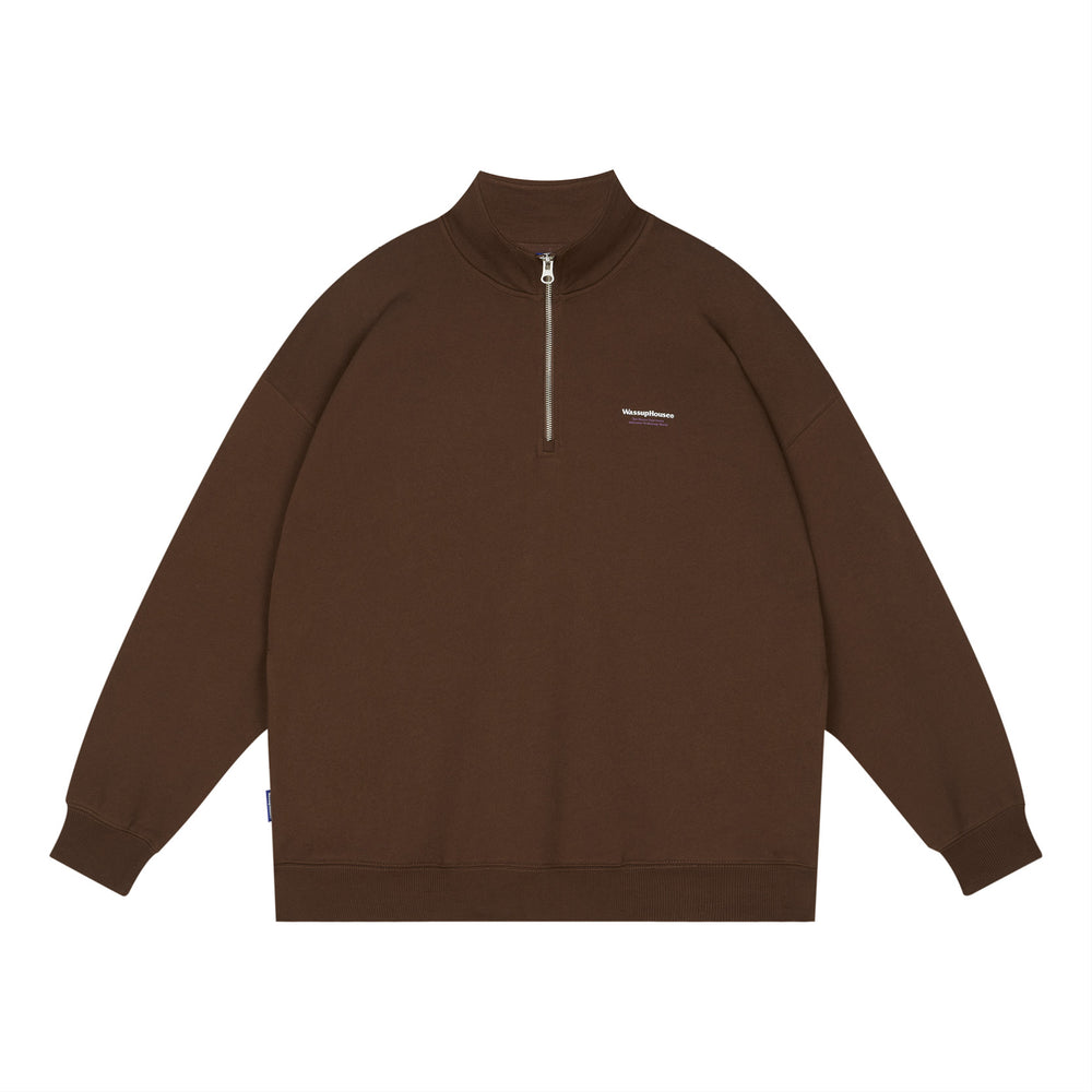 Wassup House Half Zipper Logo Sweatshirt